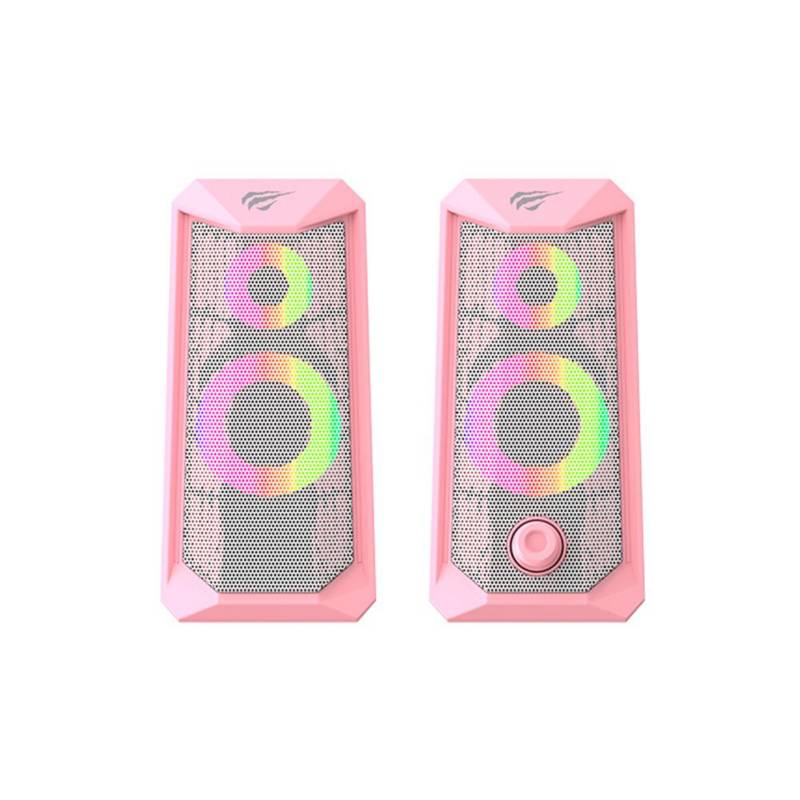 PARLANTE GAMER ROSADO RGB USB 3.5M PARA PC 10w