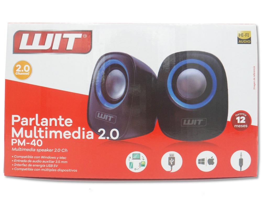 PARLANTE USB 3.5 PARA PC COMPUTADOR AZUL MULTIMEDIA