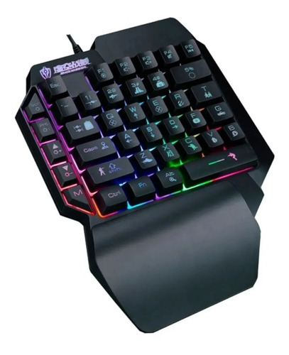 TECLADO GAMER DE UNA MANO RGB F6 COMPACTO