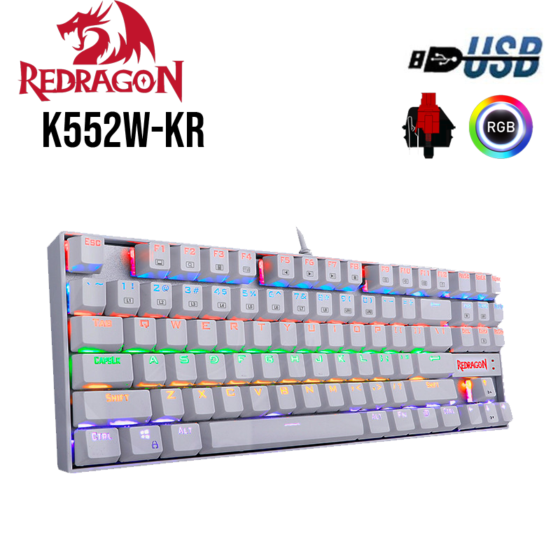 TECLADO GAMER MECANICO REDRAGON BLANCO USB SW BLUE ESPAÑOL