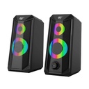 PARLANTE GAMER NEGRO RGB USB 3.5M PARA PC 10W
