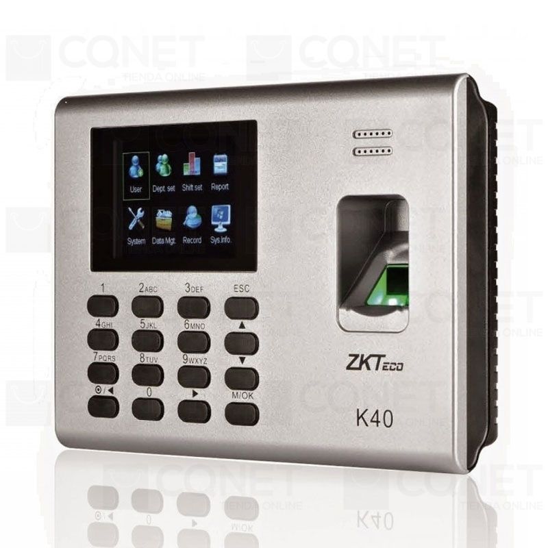 CONTROL DE ACCESO K40 ZKTECO TCP/IP 1000 HUELLAS TARJETA ID