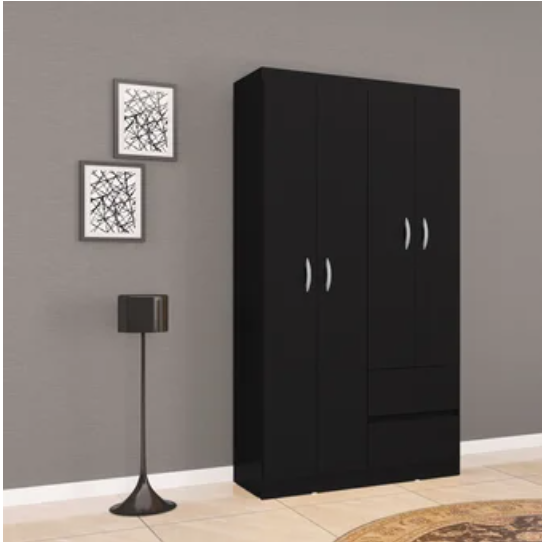 ARMARIO CLOSET LISBOA 3 PUERTAS NEGRO 183X98.5 MDP