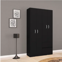 ARMARIO CLOSET LISBOA 3 PUERTAS NEGRO 183X98.5 MDP