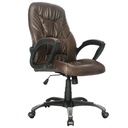 SILLA PARMA BASE NYLON / ASIENTO Y ESPALDA EN CUERO SINTETICO CAFÉ