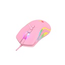 MOUSE GAMER ROSADO RGB  MS1026 6400DPI 7 BOTONES
