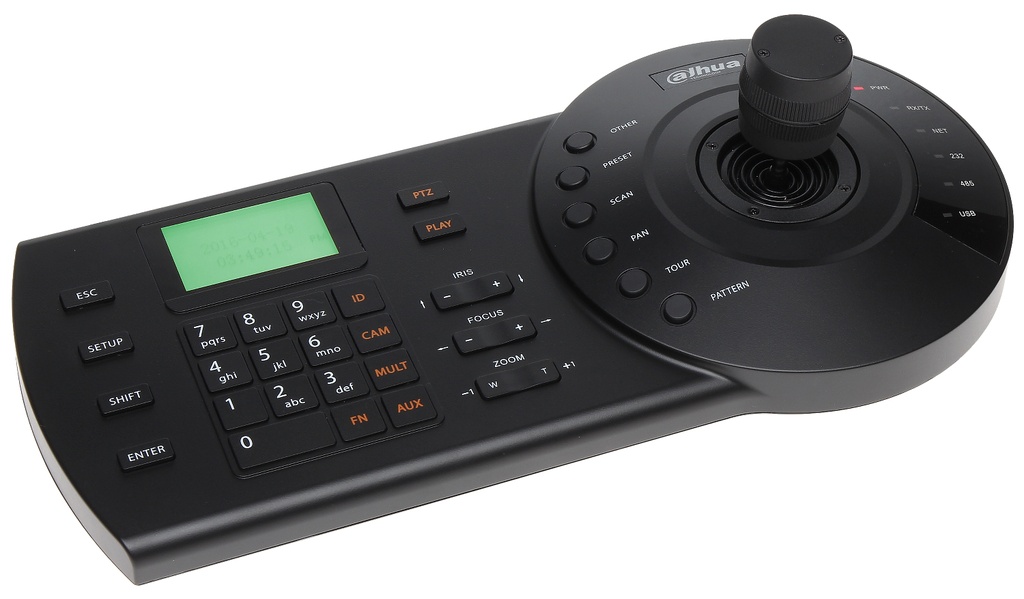 CONTROLADORA PARA PTZ IP JOYSTICK DE 3 EJES PANTALLA 75 X 33MM PUERTOS RJ45/RS485/RS422/RS232/USB