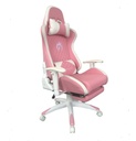 SILLA GAMER PROFESIONAL WAIFU BLANCA ROSADO DESCANSAPIES ERGONOMICA