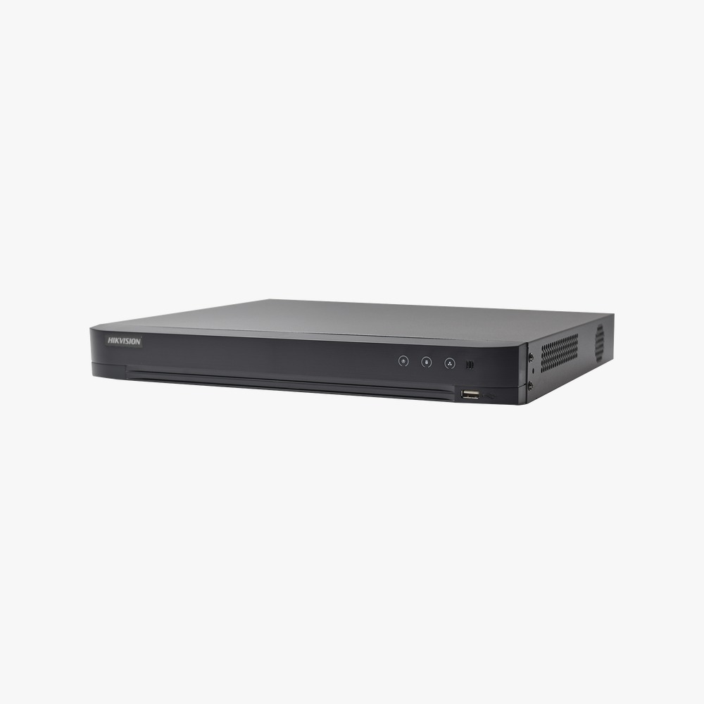 DVR 4 Megapixel  Hikvision / 32 Canales TURBOHD + 8 Canales IP / 2 Bahías de Disco Duro / 1 Canal de Audio / Video análisis