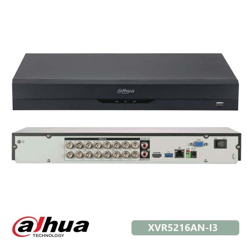 XVR 4 EN 1 AI 16CH GRABACIÓN HASTA 5M-N@10FPS MÁS 8 CH IP MAX 6MP H.265+ 2 SATA HASTA 10TB 1P HDMI