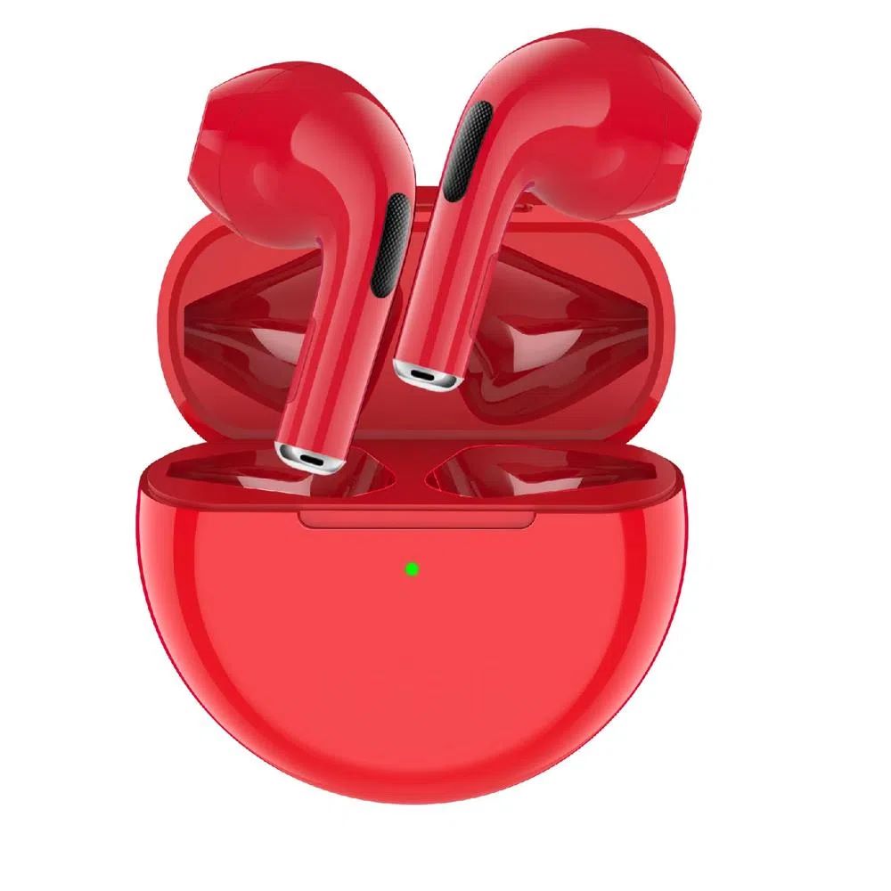 AUDIFONOS AIR POD BLUETOOTH RECARGABLES MANOS LIBRES ROJO