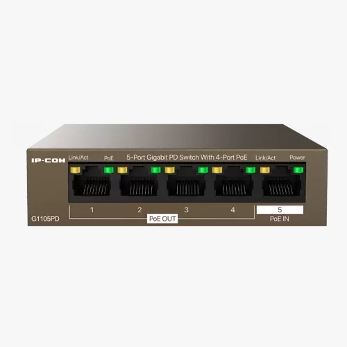 SWITCH PD GIGABIT DE 5 PUERTOS CON 4 PUERTOS POE