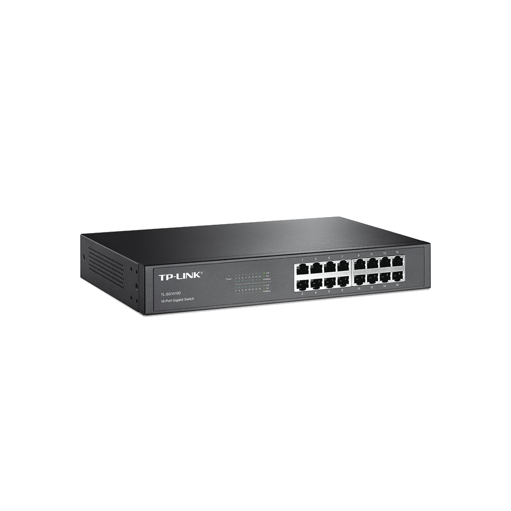 SWITCH GIGABIT NO ADMINISTRABLE DE 16 PUERTOS 10/100/1000 MBPS PARA ESCRITORIO/RACK TP-LINK