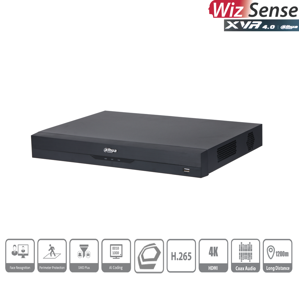 DVR XVR DE 16 CANALES 5 MEGAPIXELES 5MP MAX 8MP 2 SATA HDMI RS485 CON IA WIZSENSE