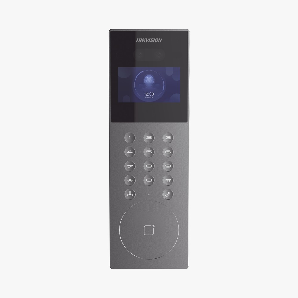 VIDEOPORTERO IP MULTIAPARTAMENTO CON RECONOCIMIENTO FACIAL / LLAMADA A APP HIKCONNET / IP65 / APERTURA POR ROSTRO, TARJETA O APP/ HIKVISON