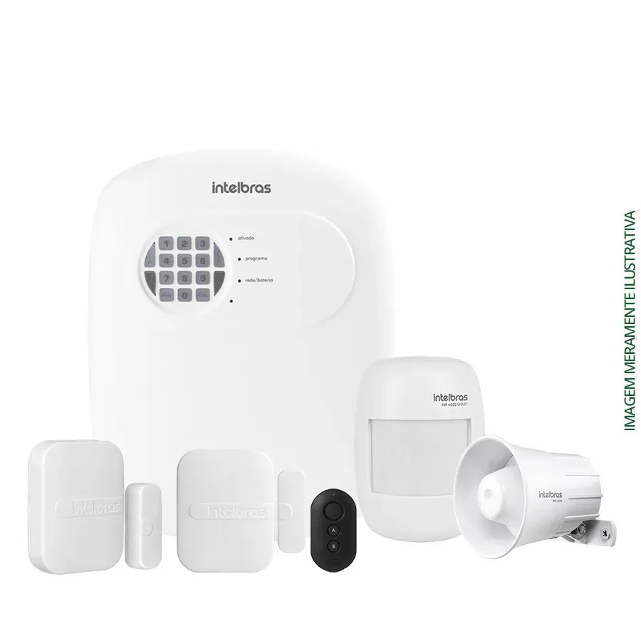 KIT DE ALARMA INTELBRAS PANEL + SIRENA + 1 SENSOR + 2 CONTROL + 2 CONTACTOS
