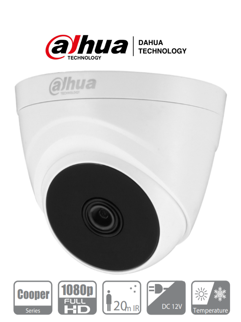 CAMARA 4 EN 1 1/2,7" CMOS 1080P TIPO DOMO PLASTICO LENTE 2,8MM FOV 103° DWDR IR 20M CON AUDIO