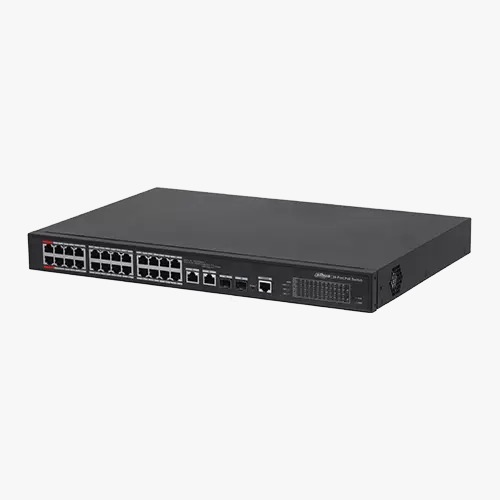 SWITCH POE ADMINISTRABLE CAPA2 24 PUERTOS 100MBPS 2 PUERTOS HASTA 60W RESTANTES A 30W TOTAL MAX 360W