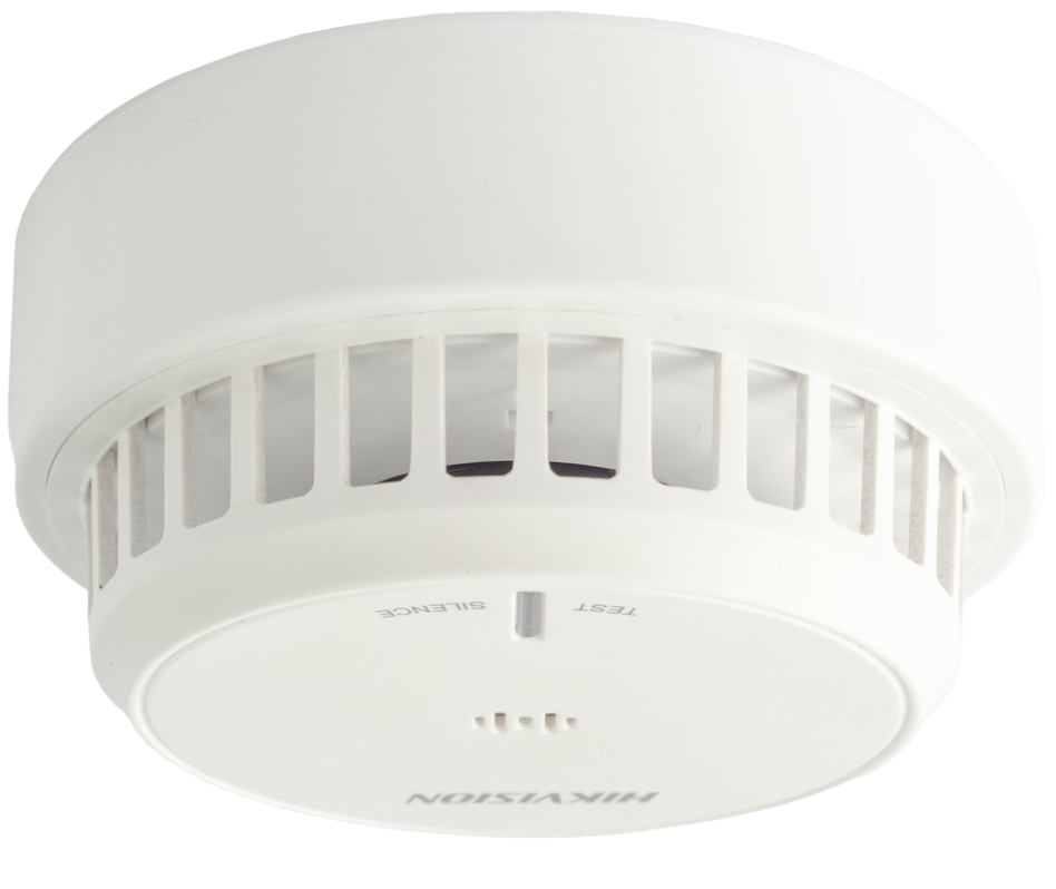 DETECTOR DE HUMO AUTONOMO BOTON PARA SILENCIAR 85DB BATERIAS HIKVISION