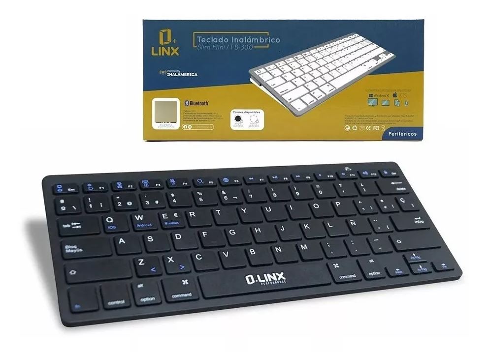 TECLADO INALAMBRICO NEGRO BLUETOOTH SLIM MINI