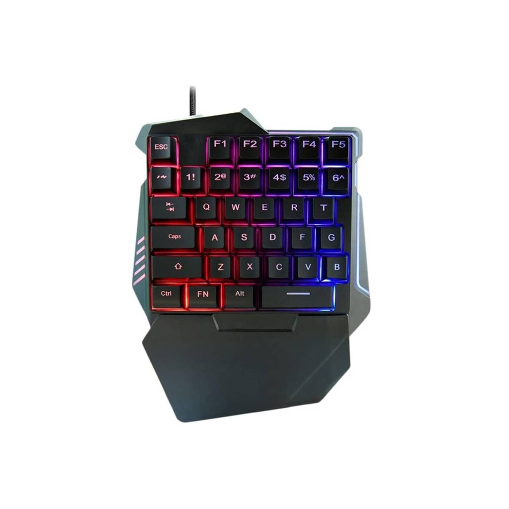 TECLADO RETROILUMINADO USB GAMER UNA MANO G-7