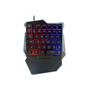 TECLADO RETROILUMINADO USB GAMER UNA MANO G-7