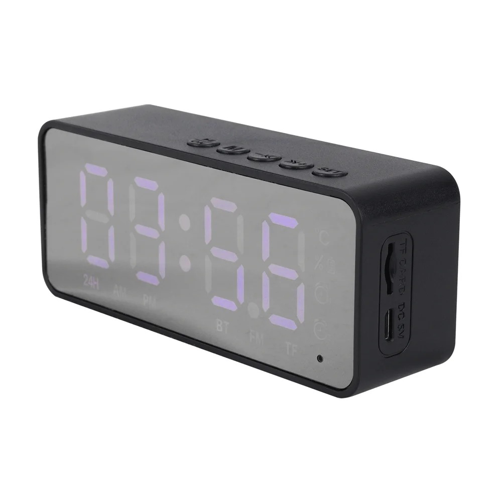 PARLANTE BLUETOOTH 3W RELOJ  USB, SD Y FM RECARGABLE NEGRO