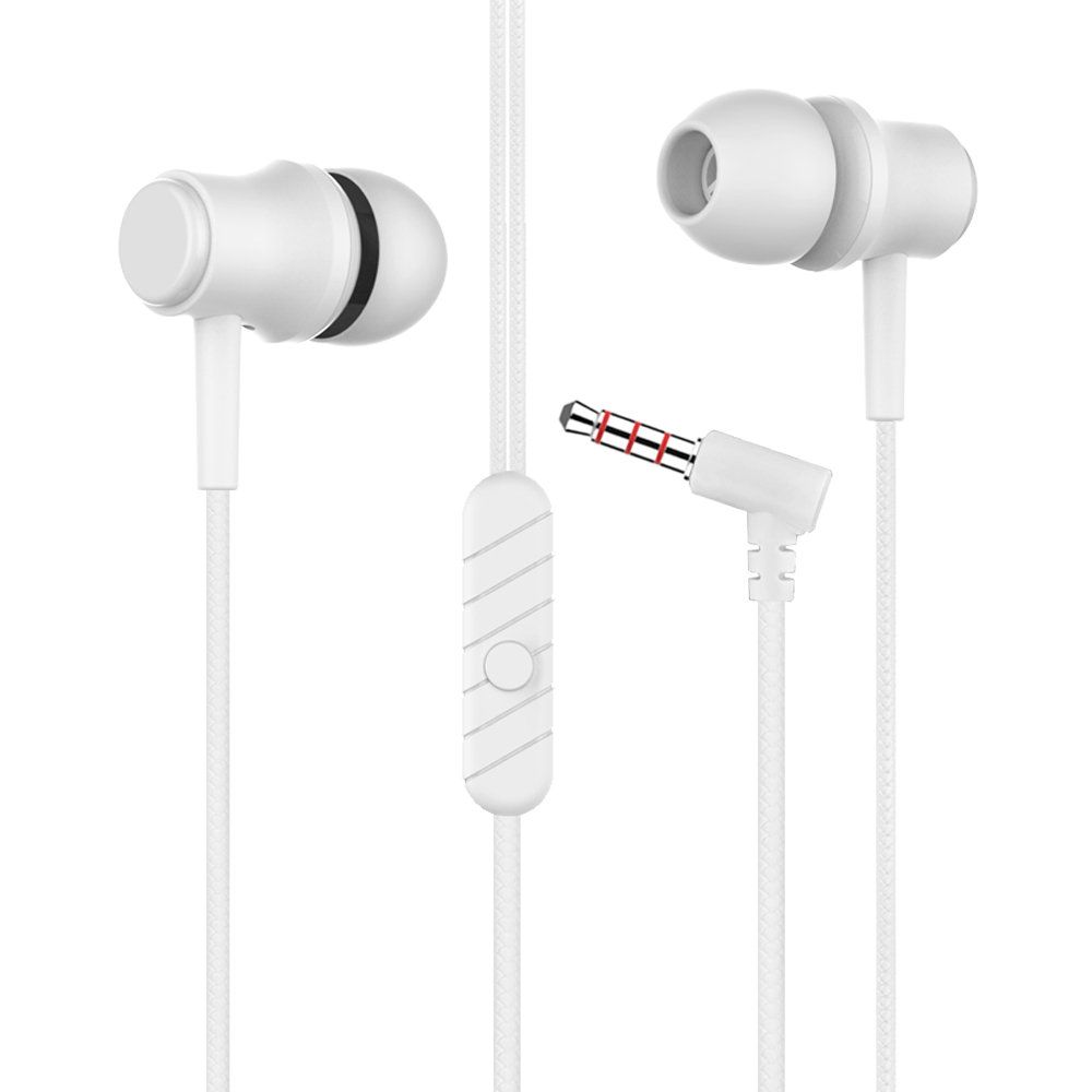 AUDIFONOS CABLEADOS DE 3.5MM BLANCOS COMPATIBLES CON VARIOS DISPOSITIVOS