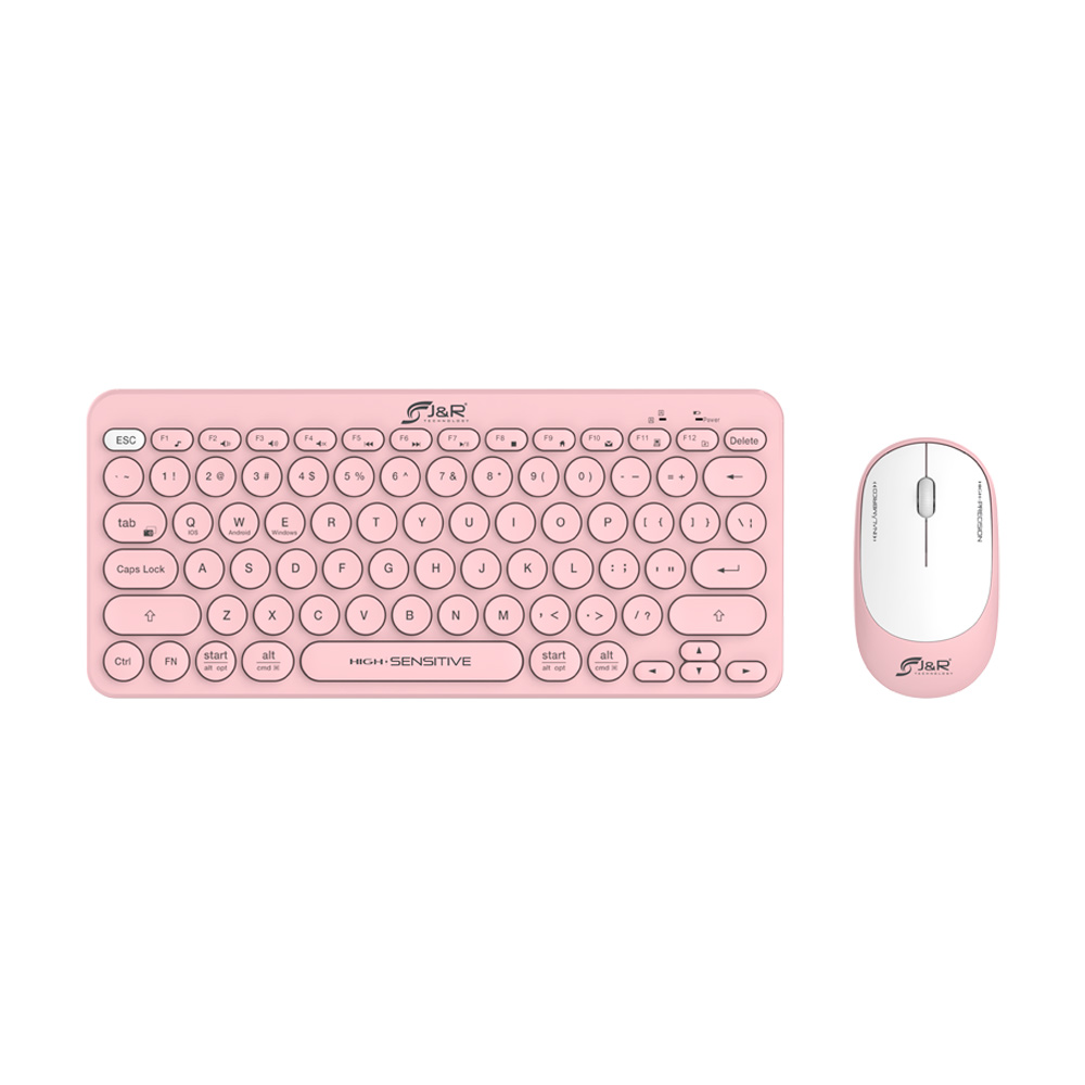 COMBO ROSADO DE TECLADO + MOUSE 3 BOTONES INALAMBRICO IDIOMA ESPAÑOL