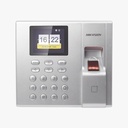 TERMINAL DE CONTROL DE ACCESO Y ASISTENCIA COMPATIBLE CON APP HIK-CONNECT (P2P) / LECTURA DE HUELLA Y DE TARJETAS EM / SOPORTA HASTA 1000 HUELLAS / RELEVADOR PARA CHAPA / SOFTWARE IVMS4200