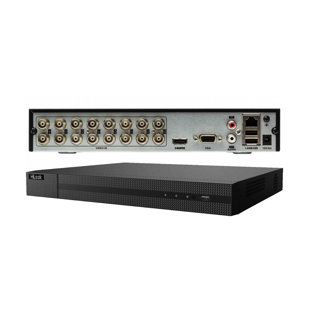 DVR DE 16 CANALES TURBO HD + 2 CANALES IP 2 MEGAPIEXELES AUDIO POR COAXITRON/ 1 DISCO/H265 ACUSENSE