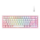 TECLADO MECANICO COMPACTO HAVIT ROSA  RGB 75% TIPO C WIN Y MAC