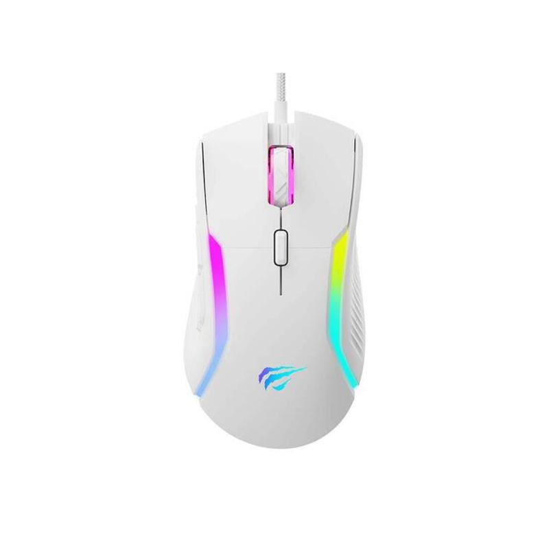 MOUSE GAMER RGB 8000DPI USB HAVIT MS1033 BLANCO GAMER 9 BOTONES