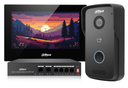 KIT DE VIDEO PORTERO IP FRENTE DE CALLE 2MP Y MONITOR IP POE CON SWITCH POE 4 PUERTOS