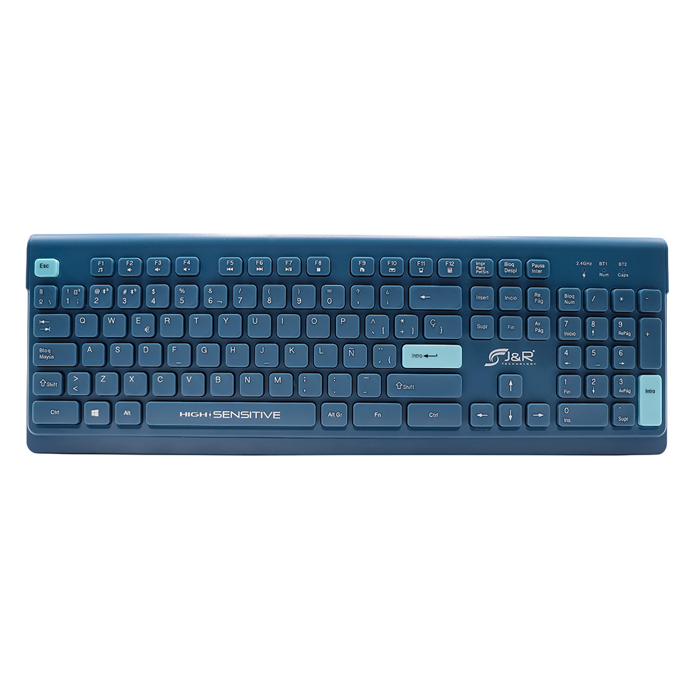 TECLADO BLUETOOTH INALAMBRICO 2.4GHZ USB ERGONOMICO RECARGABLE