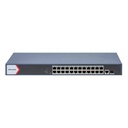 SWITCH DE 24 PUERTOS BASE 1000 GIGABYTE POE HIKVISION 2 PUERTOS SFP