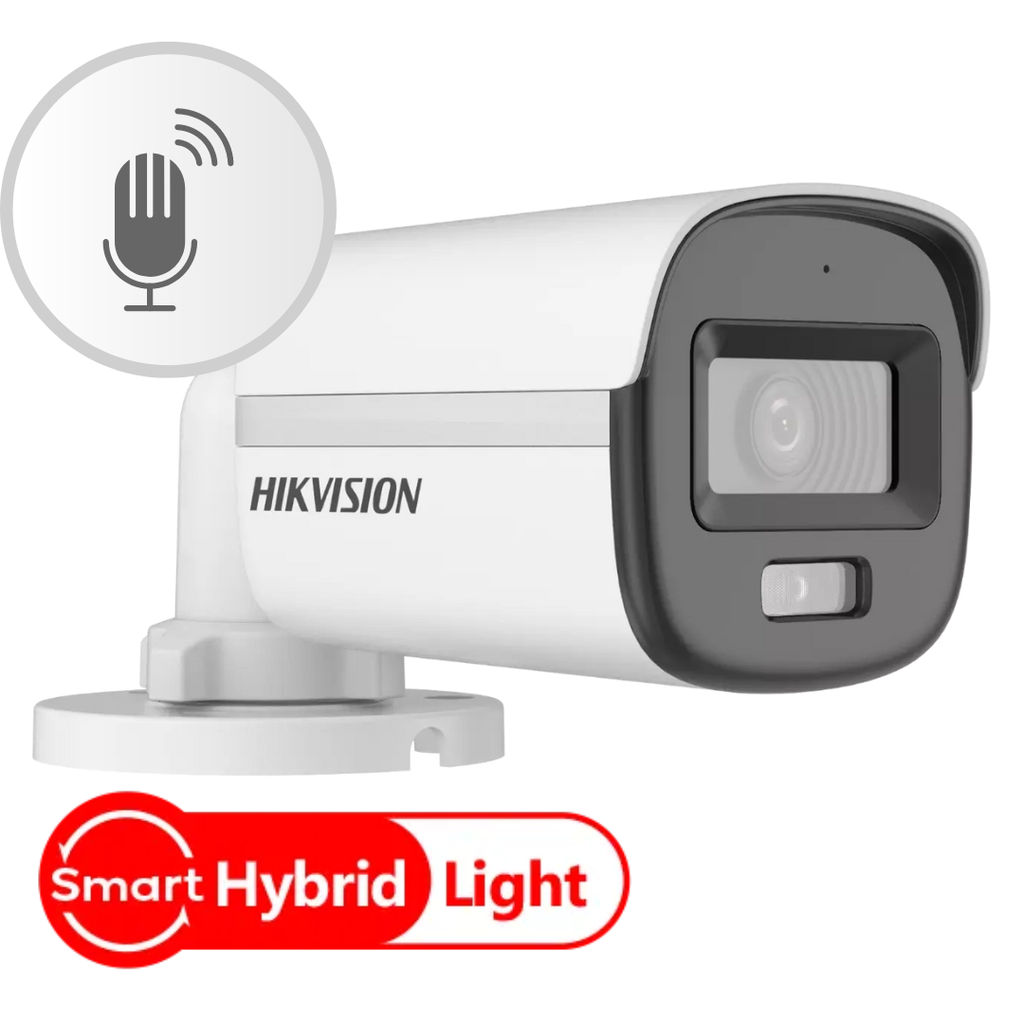 CAMARA DE SEGURIDAD BALA COLOR VU DE 2 MEGAPIXELES HIKVISION CON MICROFONO 20M