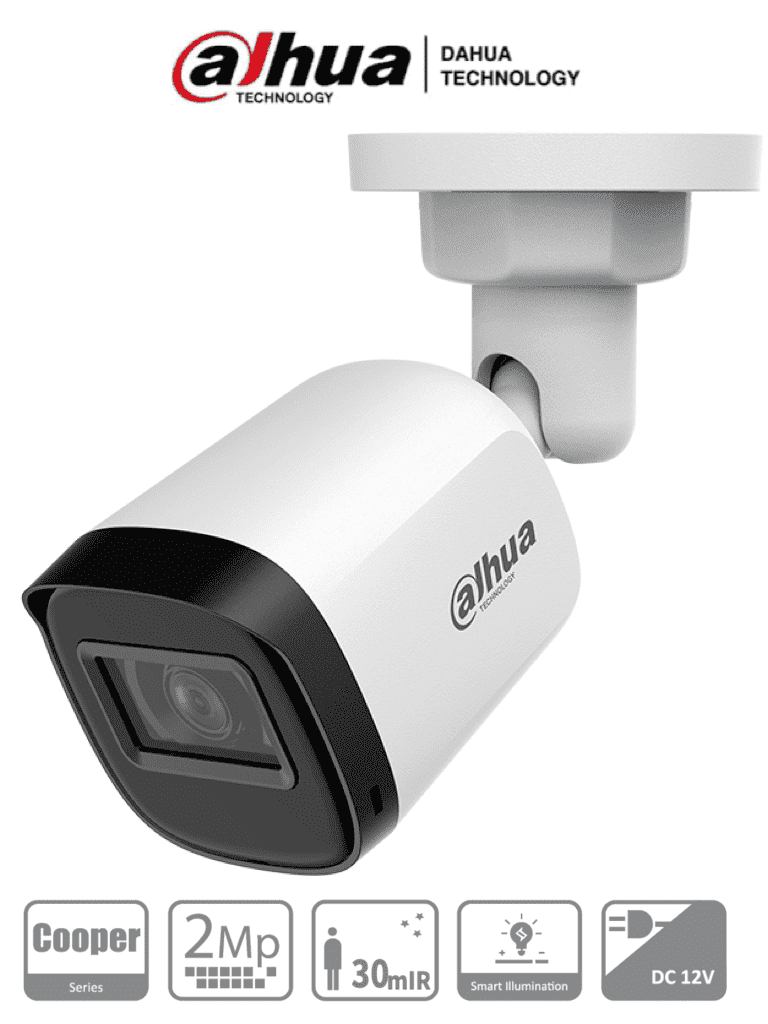 CAMARA DE SEGURIDAD BALA DE 2 MEGAPIXELES DAHUA CON AUDIO 30M 2.8MM IP67