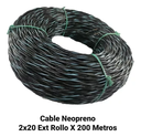 CABLE NEOPRENO 2X20 100% COBRE TRENZADO NEGRO -BLANCO 200 METROS