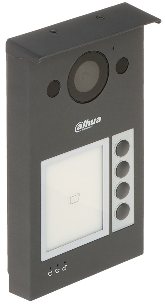 VIDEO PORTERO INTERCOMUNICADOR IP ALUMINIO 2MP 4 BOTONES IP65, IK08 12VDC POE SIP DAHUA