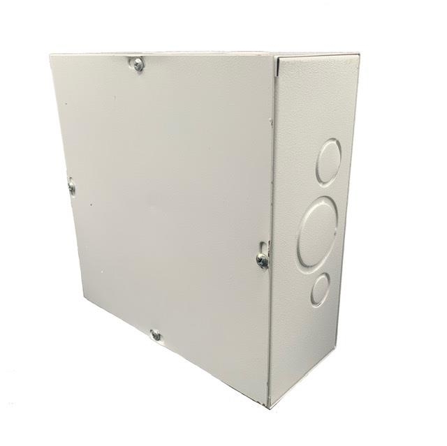 CAJA METALICA CUADRADA 12X12X5 SE ASEGURA CON TORNILLOS BLANCA