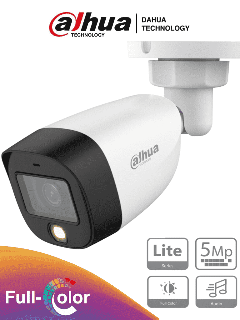 CAMARA DE SEGURIDAD BALA DE 5 MEGAPIXELES FULL COLOR 20M 2.8MM IP67 5MP MICROFONO