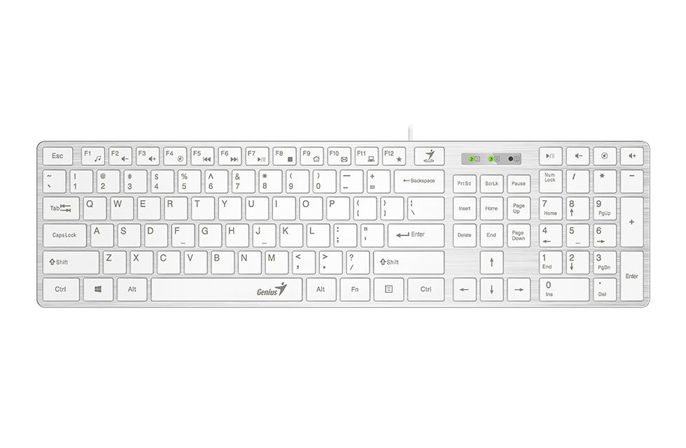 TECLADO GENIUS SLIMSTAR 126 QWERTY ESPAÑOL COLOR BLANCO