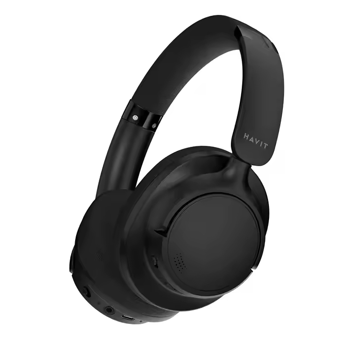 DIADEMAS AUDIFONOS BLUETOOTH CANCELACION ACTIVA DE RUIDO MICROFONO NEGRAS HAVIT