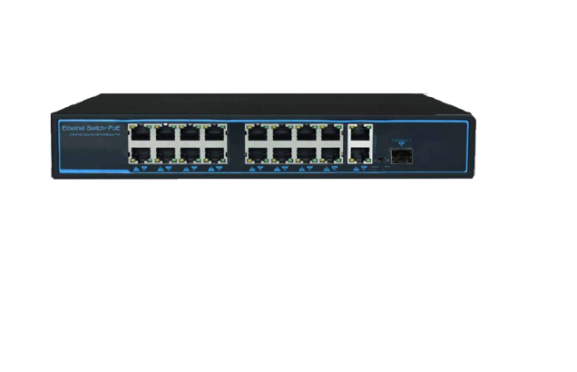 SWITCH DE 16 PUERTOS POE BASE 100 2 PUERTOS BASE 1000 1 SFP CCTV