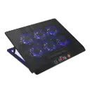 BASE REFRIGERANTE GAMER PANTALLA LED 17 PULGADAS 6 COOLER RGB USB 