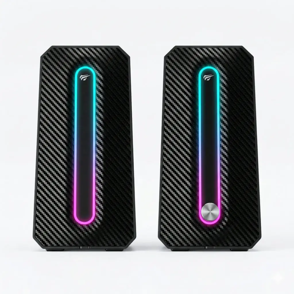 PARLANTES GAMER RGB PARA PC 3.5MM 10W USB SONIDO NITIDO