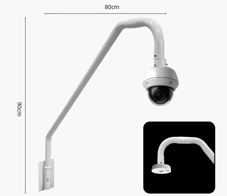 SOPORTE PARA PTZ TIPO GANSO BLANCO ANCHO 80CM Y 90 CM ALTO APERTURA 