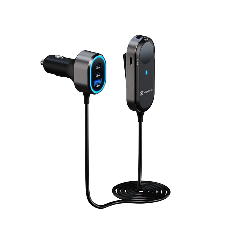 CARGADOR PARA CARRO AUTO TIPO C USB  CARGA RAPIDA MULTIPUERTOS KLIP XTREME 