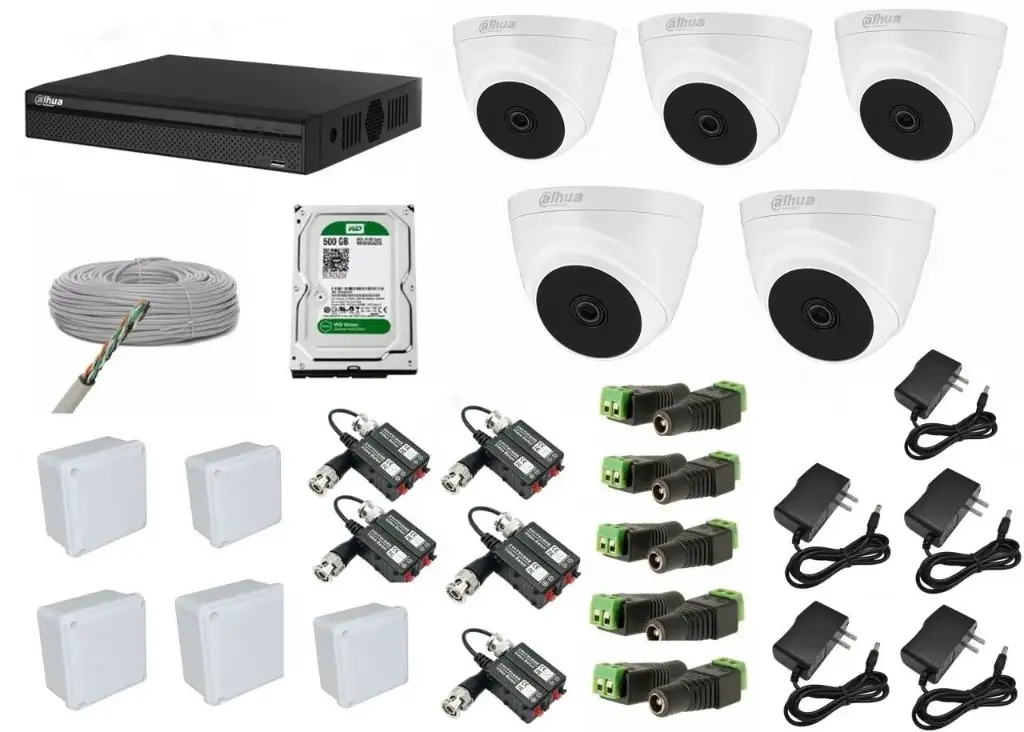 KIT DE 5 CAMARAS DE SEGURIDAD 5MP DAHUA CCTV COMPLETO 